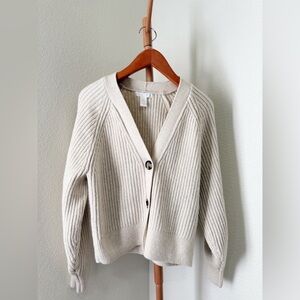 H&M Light Brown Button Up Ribbed Cardigan Sweater Women’s Size Small